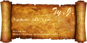 Tyukos Júlia névjegykártya
