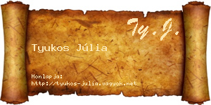 Tyukos Júlia névjegykártya